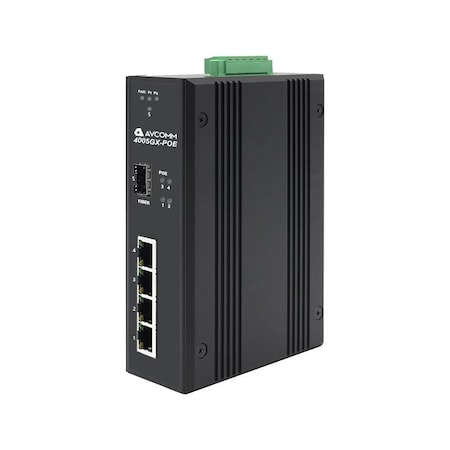 Avcomm 5-Port Industrial POE Unmanaged Ethernet Switch 4005GX-POE-SFP